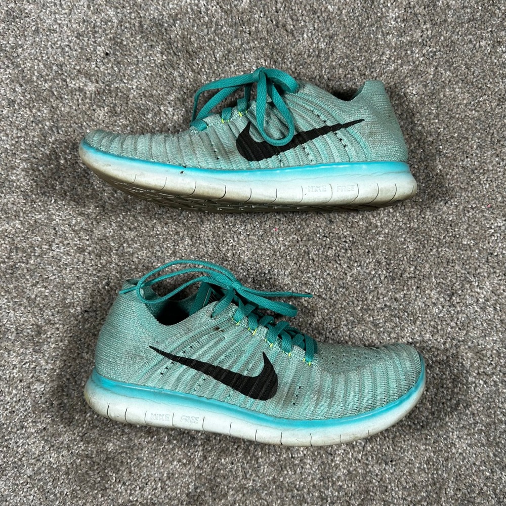 Nike Free RN Flyknit 2016 Clear Jade Turquoise Shoes 831070-307 Womens 7.5